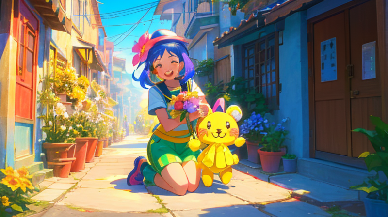 街中の宝探し:カラフルなネジとカナリィぬい