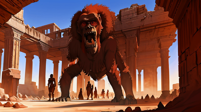 リゾートデザートの4匹と古代の城の「ヒヒダルマ」