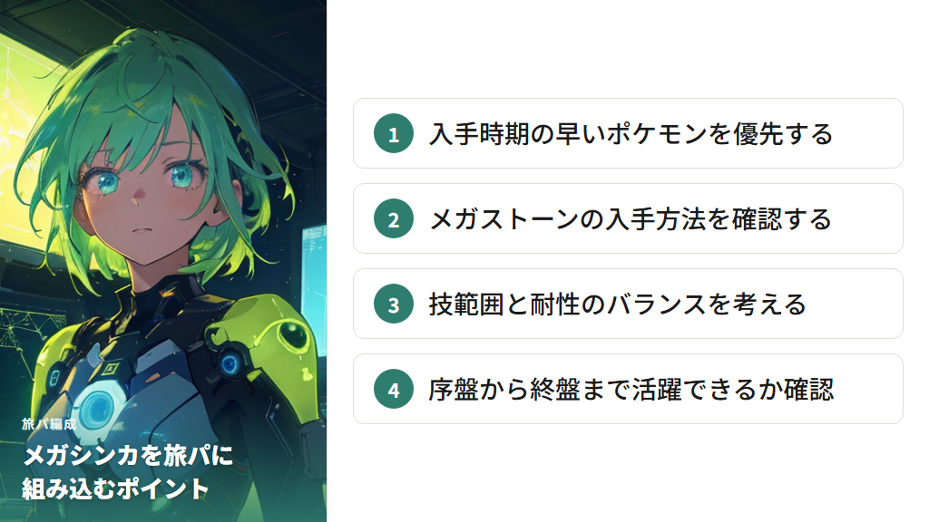 メガシンカポケモンを旅パに組み込む考え方