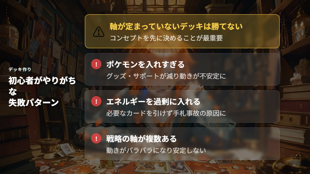 初心者がデッキ作りで陥りがちな失敗パターンと対策