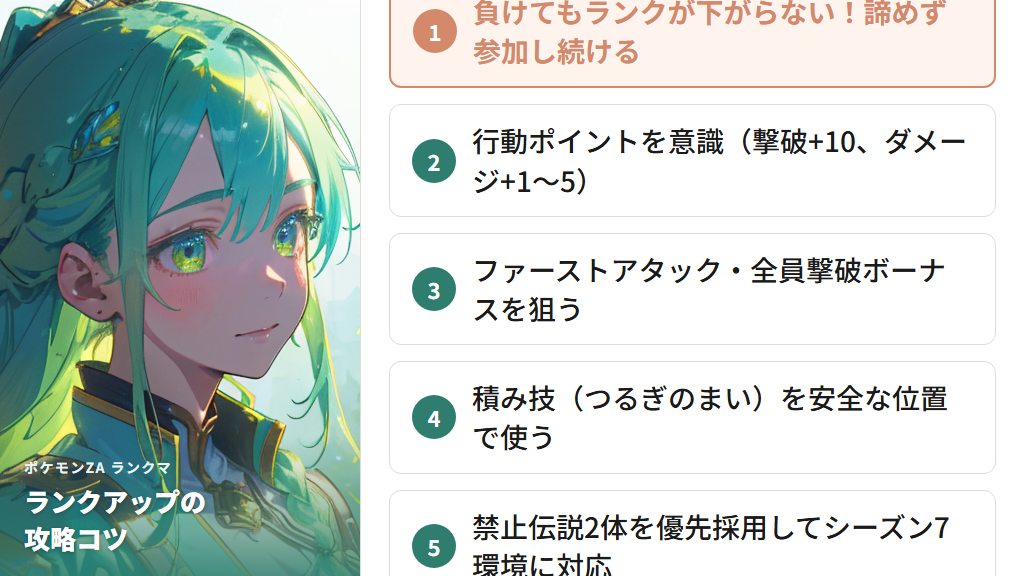 ランクを効率よく上げるための対戦コツ