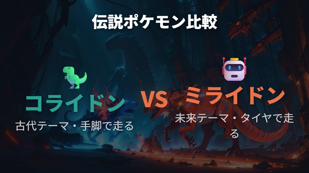 伝説ポケモンはコライドンとミライドン - テーマと特徴の違い