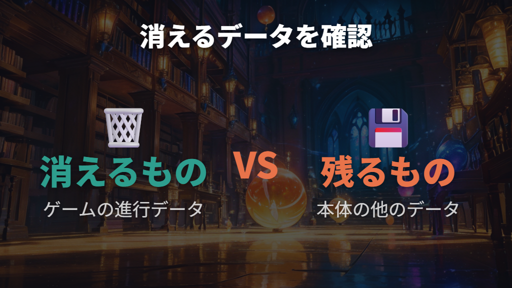 データ消去で消えるもの・消えないものの確認