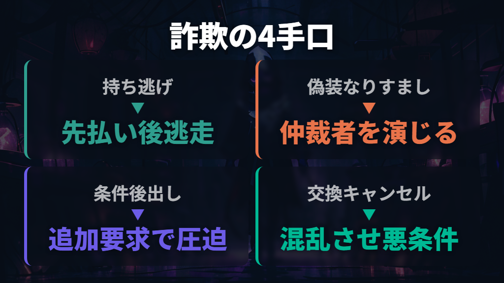 ポケポケRMTに潜む詐欺の手口：持ち逃げ・偽装・条件変更
