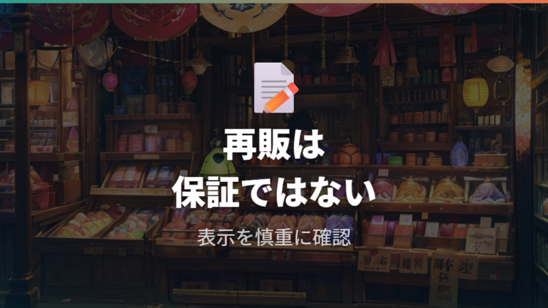 予約と再販の可能性は公式注意事項から慎重に読む