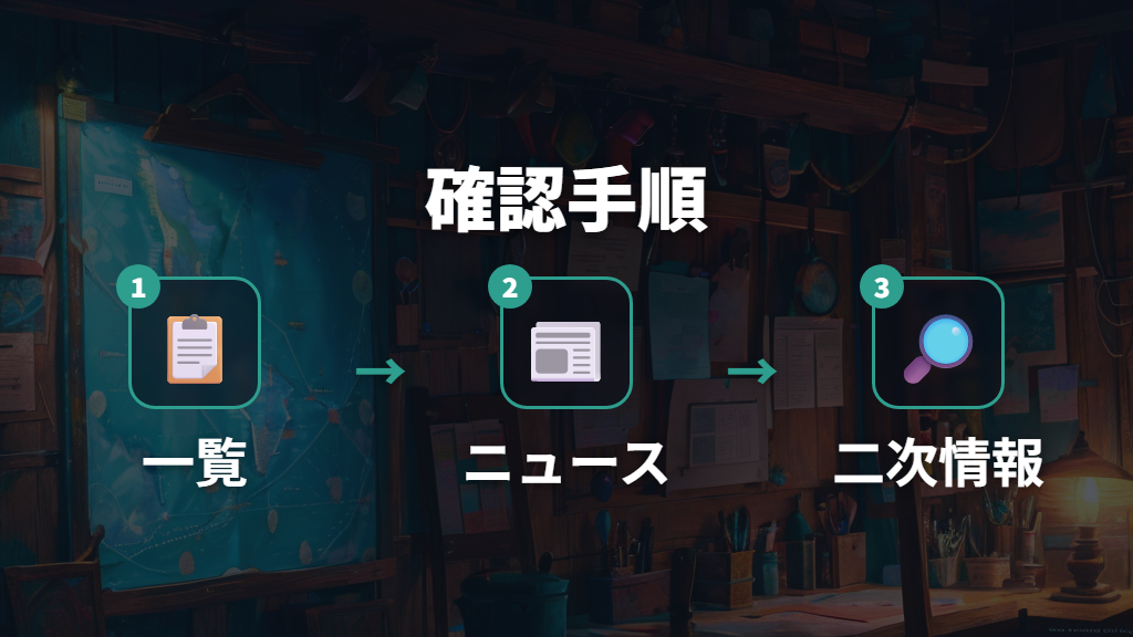 公式発表の有無を確認する手順