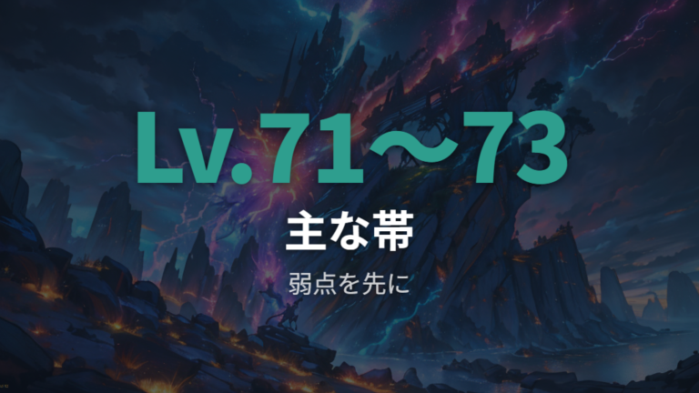 再戦時のレベルと弱点はLv.71〜73が目安