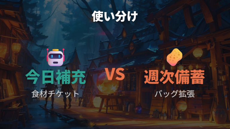 チケットとバッグ拡張は目的で分ける
