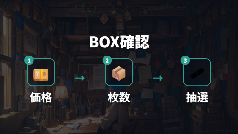 BOX購入時に見るべき仕様は価格・枚数・抽選条件