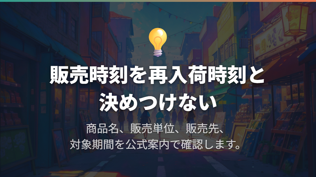 コンビニの販売時刻を、毎回の再入荷時刻に置き換えない