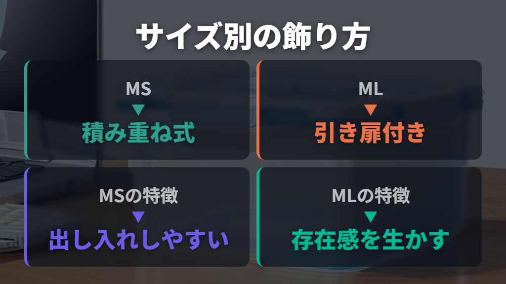 飾るなら本体サイズと収納方法を合わせる
