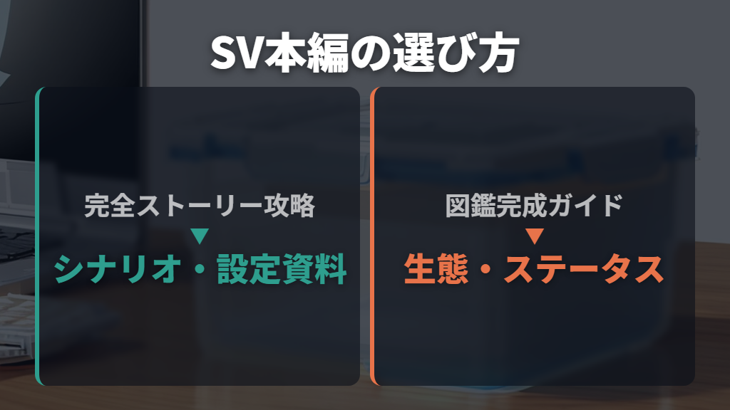 SV本編は攻略用と図鑑用で内容を選ぶ