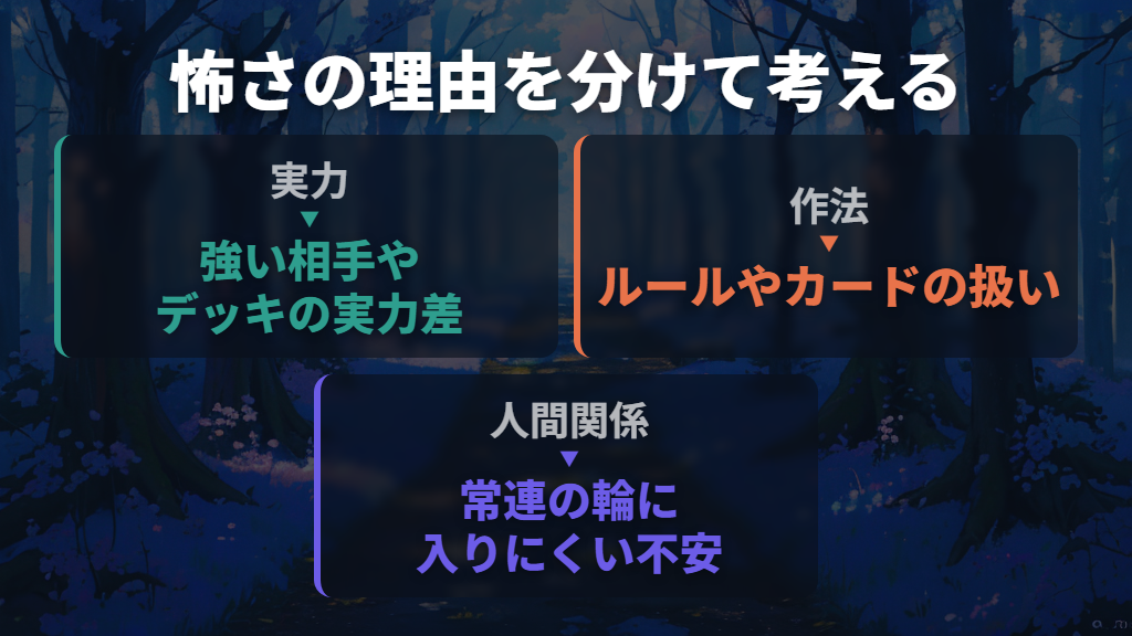 怖さの理由を「実力・作法・人間関係」に分けて考える