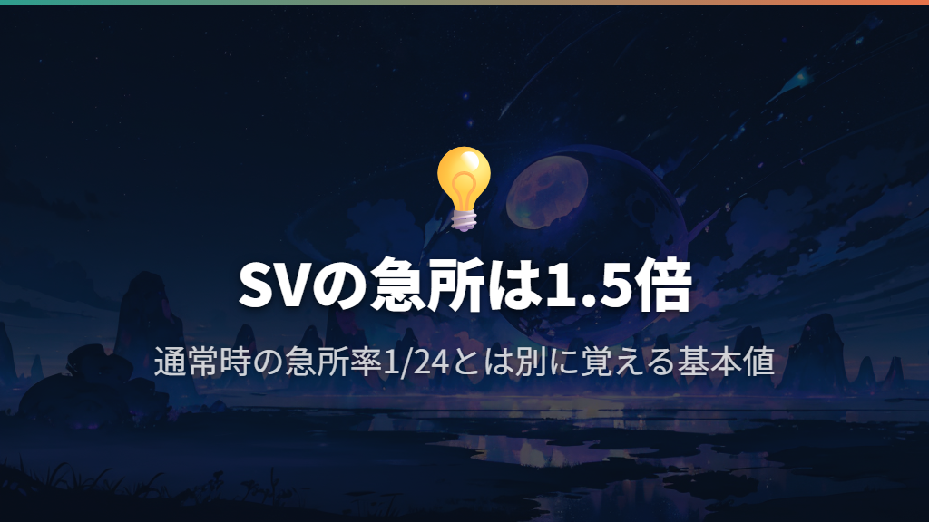SVの基本倍率は1.5倍|急所率1/24とは別の数字