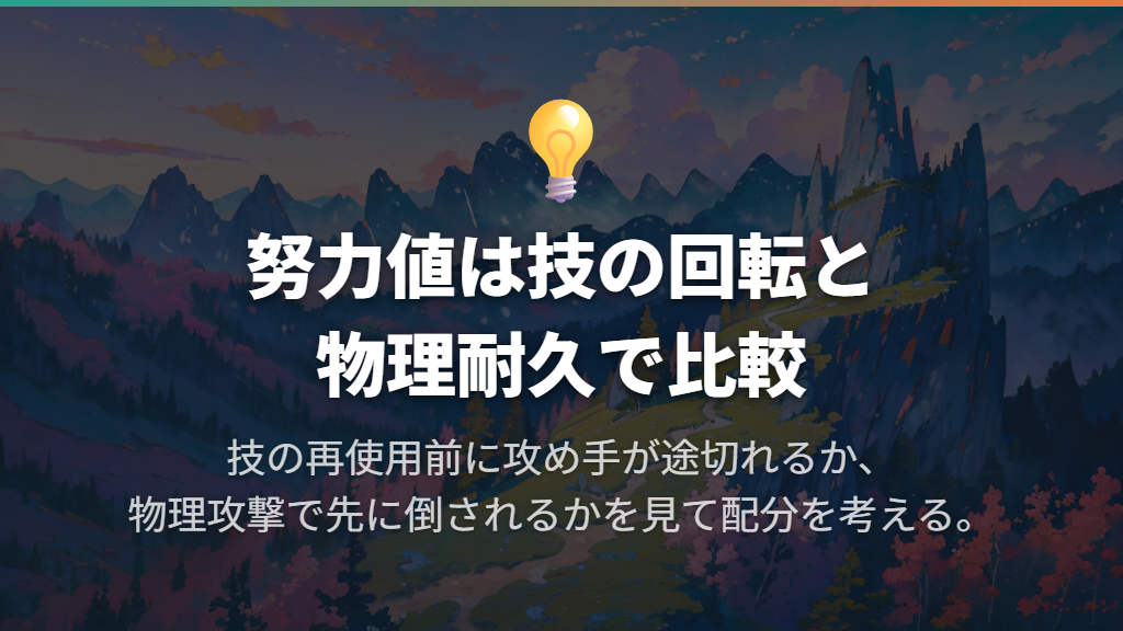 努力値は攻撃252を軸に、素早さと物理耐久を選ぶ